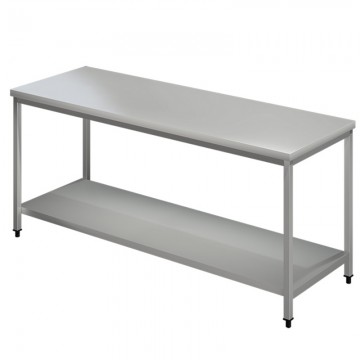 Τραπέζι/πάγκος εργασίας απλός inox  , Διαστάσεις 240x70x85cm