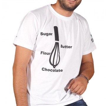 T-Shirt Με Λαιμόκοψη 100% Βαμβάκι "Sugar & Chocolate"