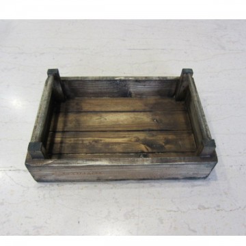 ΞΥΛΙΝΟ ΣΚΑΦΑΚΙ ΣΕΡΒΙΡΙΣΜΑΤΟΣ 25X17X8εκ ΣΕ VINTAGE ΚΑΦΕ ΧΡΩΜΑ