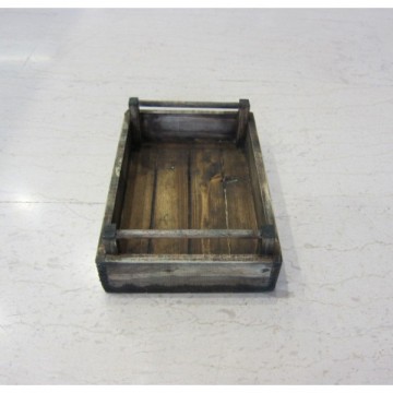 ΞΥΛΙΝΟ ΣΚΑΦΑΚΙ ΣΕΡΒΙΡΙΣΜΑΤΟΣ 25X17X8εκ ΣΕ VINTAGE ΚΑΦΕ ΧΡΩΜΑ