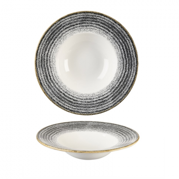 Πιάτο Βαθύ Πορσελάνης Churchill 24εκ Studio Prints Homespun Charcoal Black - σετ 6 τεμαχίων