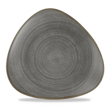 Πιάτο Ρηχό Τρίγωνο Πορσελάνης Churchill 26,5εκ Stonecast Raw Black - σετ 10 τεμαχίων