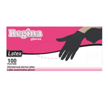 Γάντια Latex Χωρίς Πούδρα σε Μαύρο Χρώμα 100τμχ