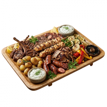 Nakaro® Ξύλινο Πλατώ Σερβιρίσματος Φυσικό Χρώμα Με Βάσεις 45x30εκ