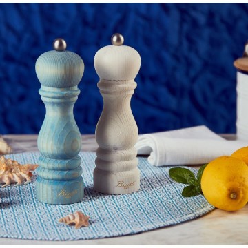 ΜΥΛΟΣ ΠΙΠΕΡΙΟΥ ΞΥΛΙΝΟΣ SHABBY VINTAGE ΛΕΥΚΟ 19εκ 