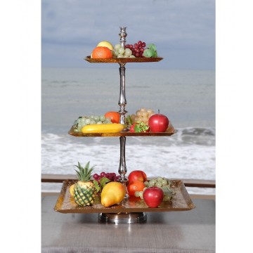 ΣΤΑΝΤ ΑΛΟΥΜΙΝΙΟΥ 3ΕΠΙΠΕΔΩΝ ΣΕ ΧΡΥΣΟ ΧΡΩΜΑ Υ67εκ