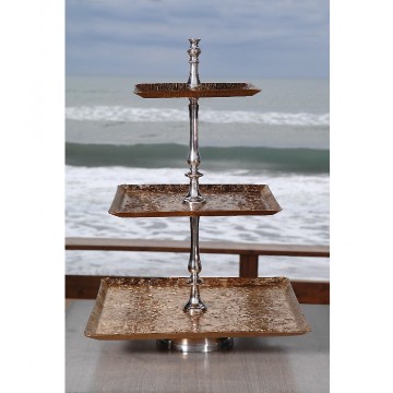 ΣΤΑΝΤ ΑΛΟΥΜΙΝΙΟΥ 3ΕΠΙΠΕΔΩΝ ΣΕ ΧΡΥΣΟ ΧΡΩΜΑ Υ67εκ