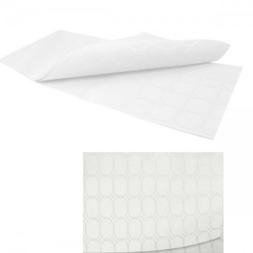 ΤΡΑΠΕΖΟΜΑΝΤΗΛΟ ΠΟΛΥΤΕΛΕΙΑΣ ΑΝΑΓΛΥΦΟ DAMASK 100x100 ΛΕΥΚΟ