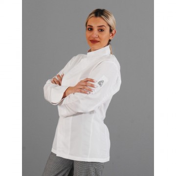 Μπλούζα σεφ άσπρη microcool με τρουκ
