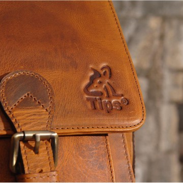 Τσάντα messenger ώμου , 100% γνήσιο δέρμα καφέ χρώμα