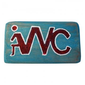 Ξύλινη Πινακίδα Wc Vintage Light Blue  16x7εκ